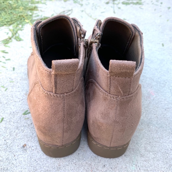 New Taupe Brown Mauve High Top Ankle Sneakers Booties - Picture 5 of 8